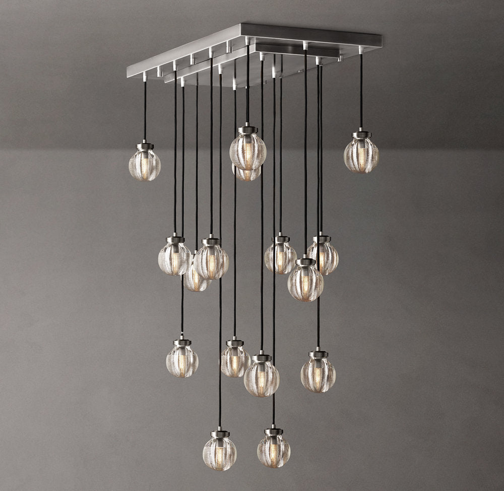 Lucent Crystal Orb Cascade Chandelier