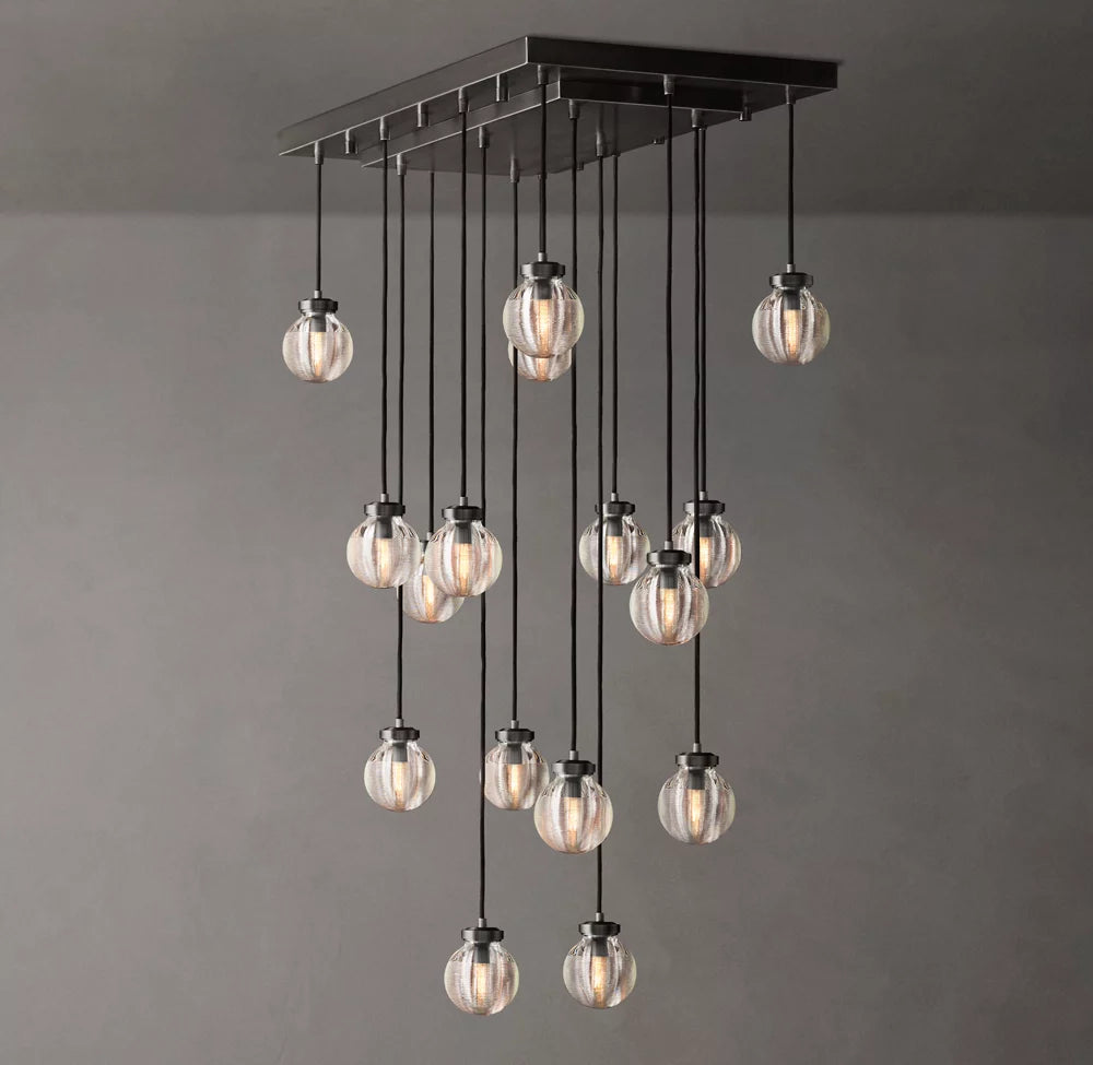 Lucent Crystal Orb Cascade Chandelier