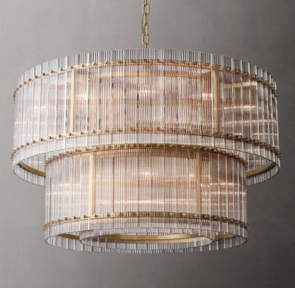 Lucent Fluted Glass Cascade Chandelier