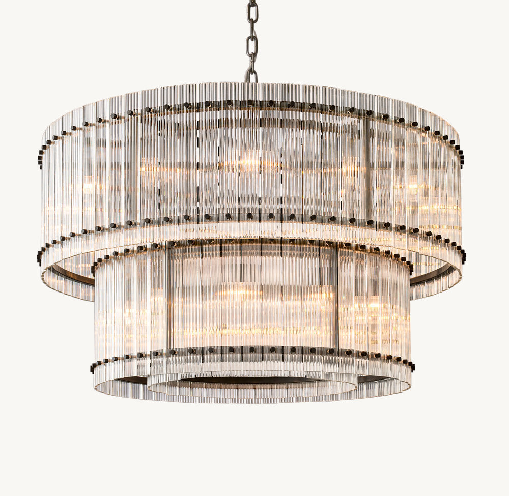 Lucent Fluted Glass Cascade Chandelier