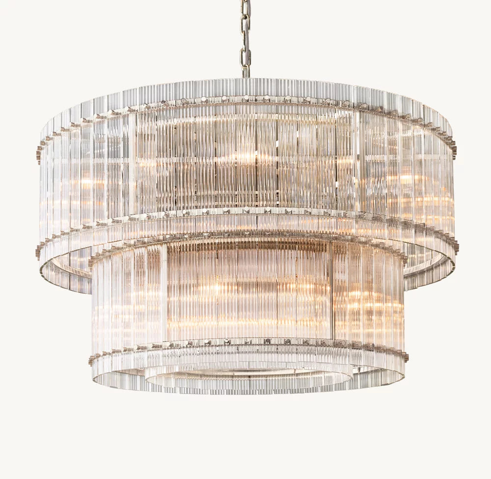 Lucent Fluted Glass Cascade Chandelier