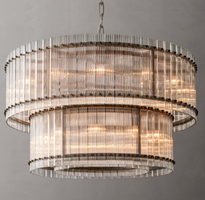 Lucent Fluted Glass Cascade Chandelier