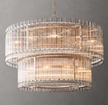 Lucent Fluted Glass Cascade Chandelier