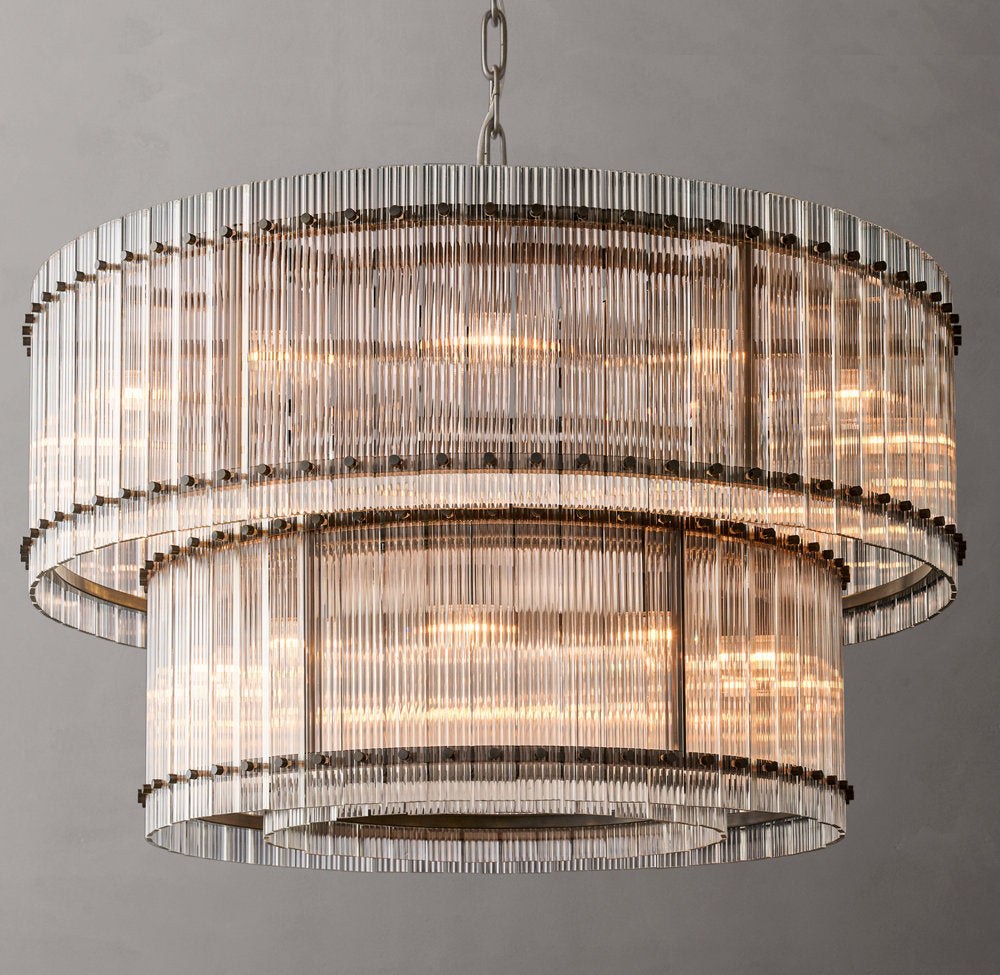 Lucent Fluted Glass Cascade Chandelier