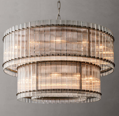 Lucent Fluted Glass Cascade Chandelier