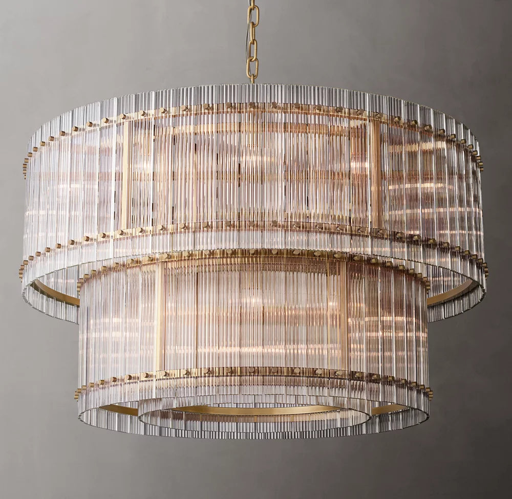 Lucent Fluted Glass Cascade Chandelier