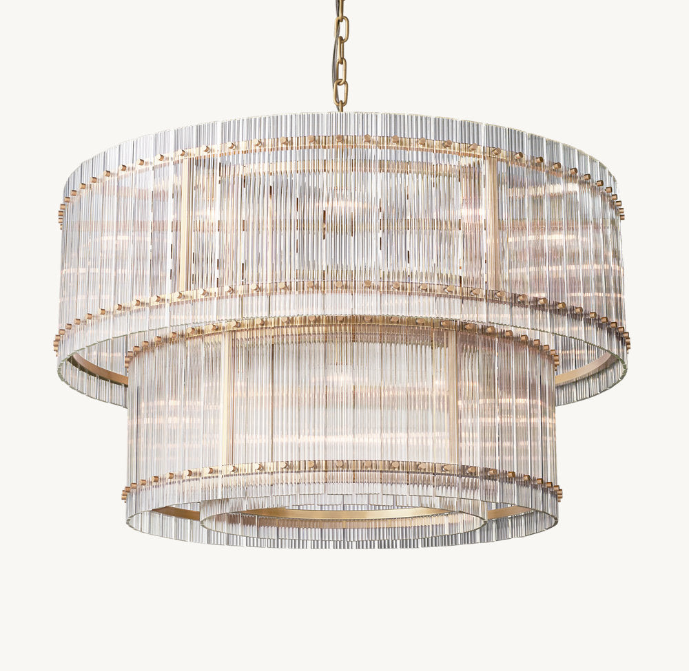 Lucent Fluted Glass Cascade Chandelier