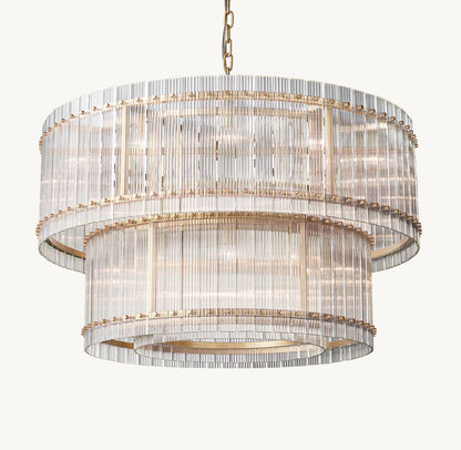Lucent Fluted Glass Cascade Chandelier