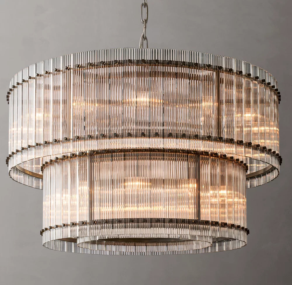 Lucent Fluted Glass Cascade Chandelier