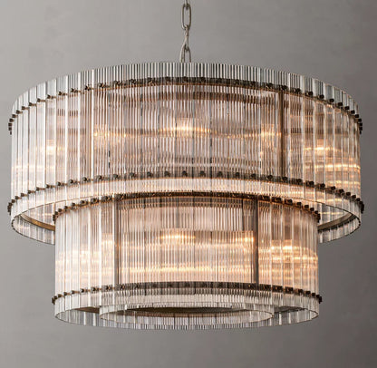 Lucent Fluted Glass Cascade Chandelier