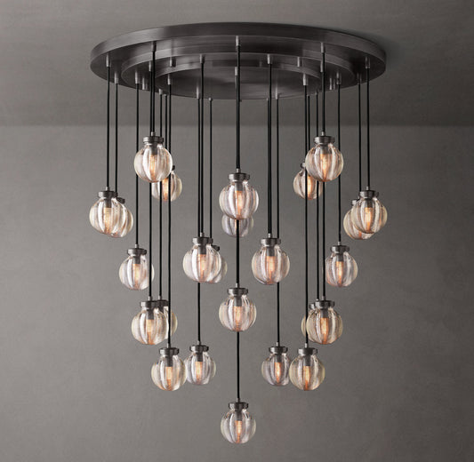 Lustria Suspended Crystal Pearl Chandelier