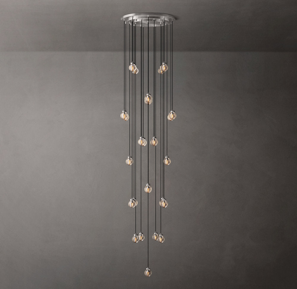 Lustria Suspended Crystal Pearl Chandelier