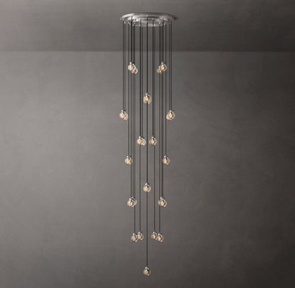 Lustria Suspended Crystal Pearl Chandelier