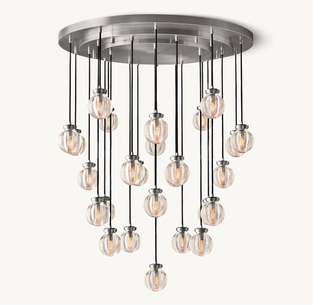 Lustria Suspended Crystal Pearl Chandelier