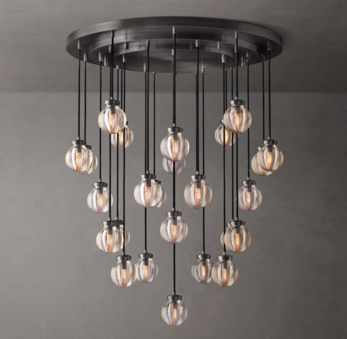 Lustria Suspended Crystal Pearl Chandelier