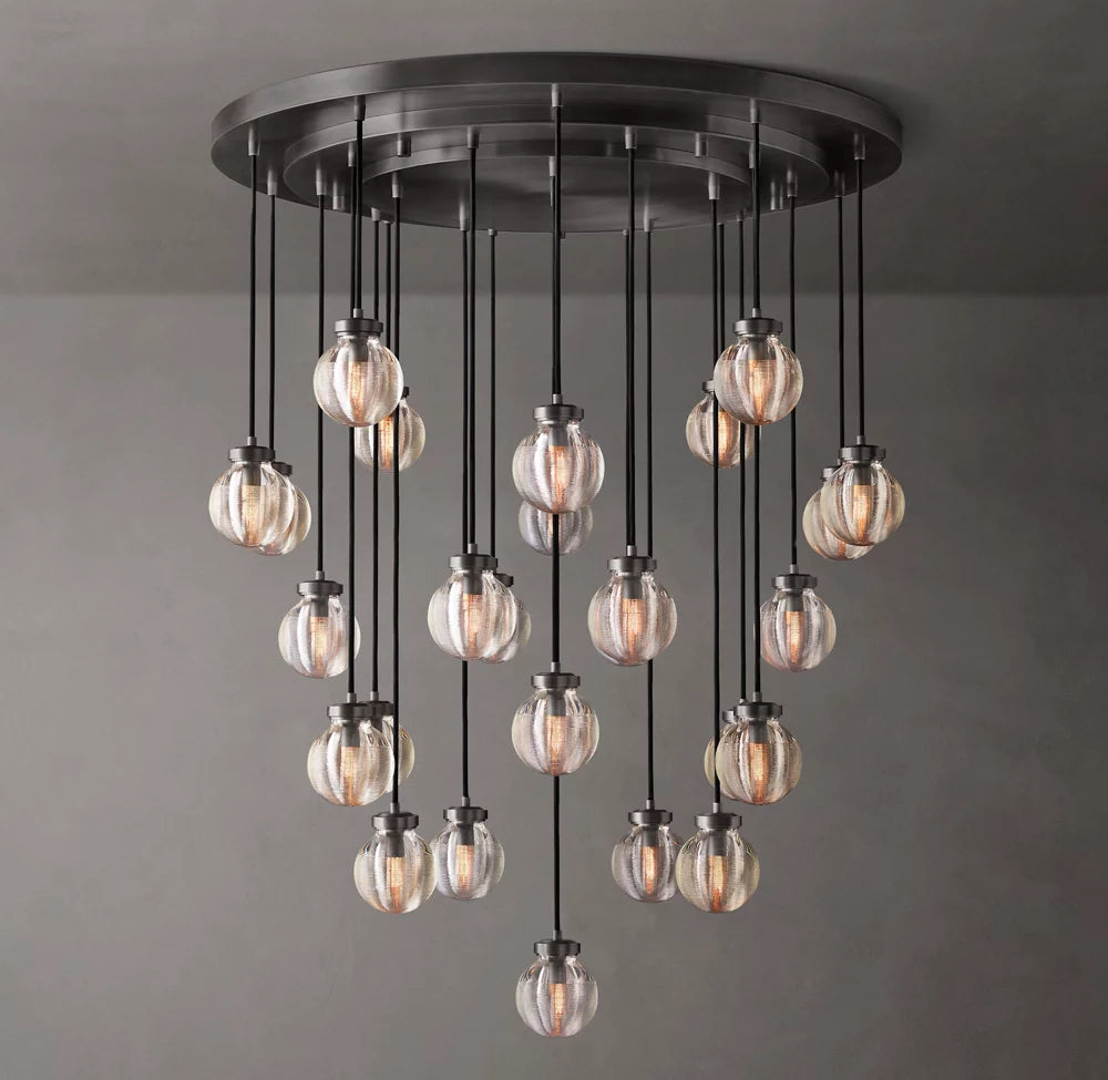 Lustria Suspended Crystal Pearl Chandelier
