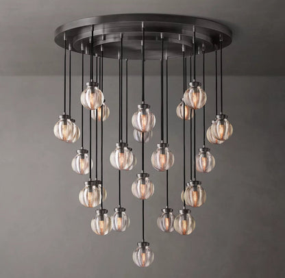 Lustria Suspended Crystal Pearl Chandelier