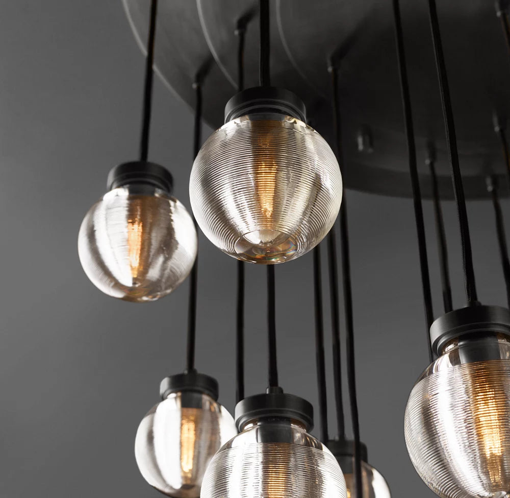 Lustria Suspended Crystal Pearl Chandelier