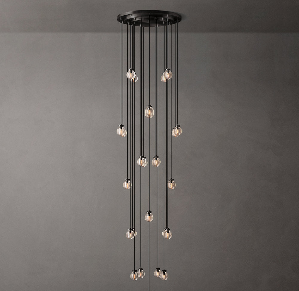 Lustria Suspended Crystal Pearl Chandelier