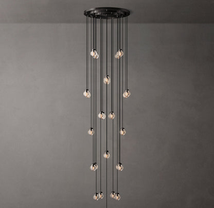 Lustria Suspended Crystal Pearl Chandelier