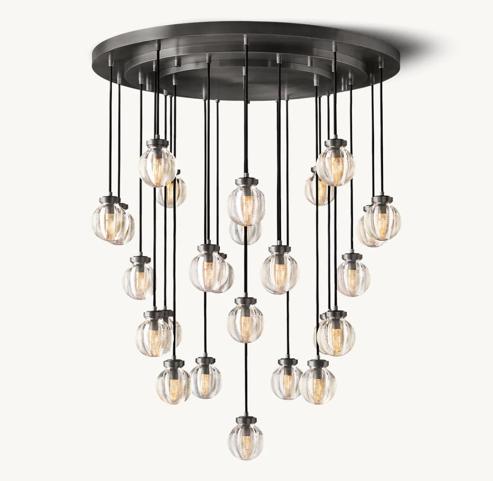 Lustria Suspended Crystal Pearl Chandelier