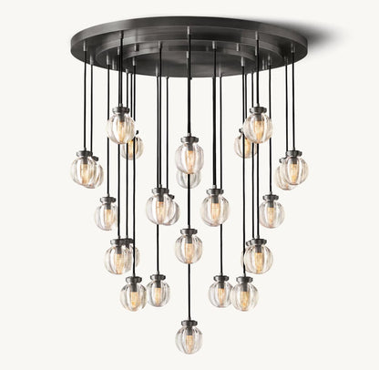 Lustria Suspended Crystal Pearl Chandelier