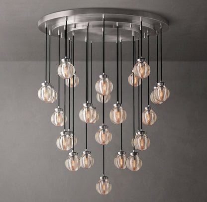 Lustria Suspended Crystal Pearl Chandelier