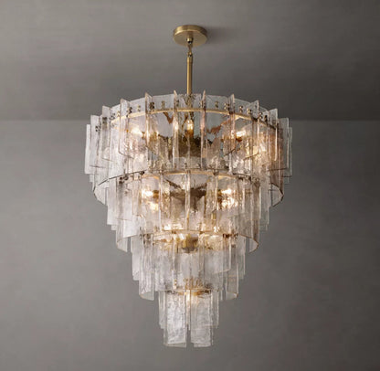 Marcelline Rippled Glass Cascade Chandelier