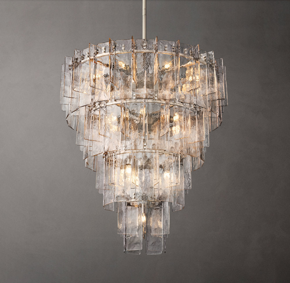 Marcelline Rippled Glass Cascade Chandelier