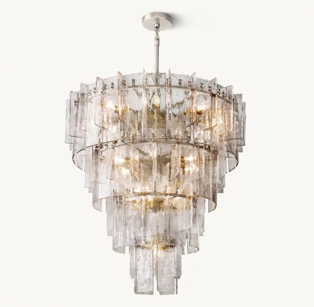 Marcelline Rippled Glass Cascade Chandelier