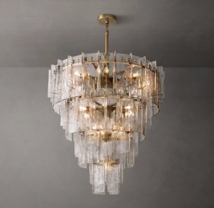 Marcelline Rippled Glass Cascade Chandelier