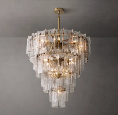 Marcelline Rippled Glass Cascade Chandelier