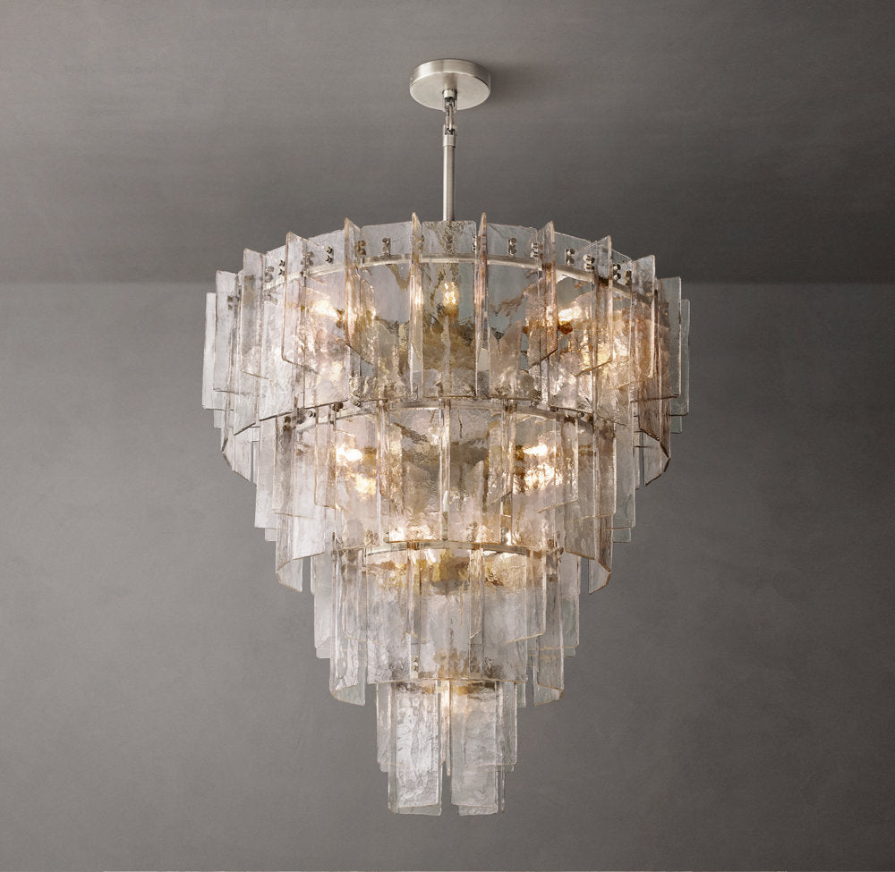 Marcelline Rippled Glass Cascade Chandelier