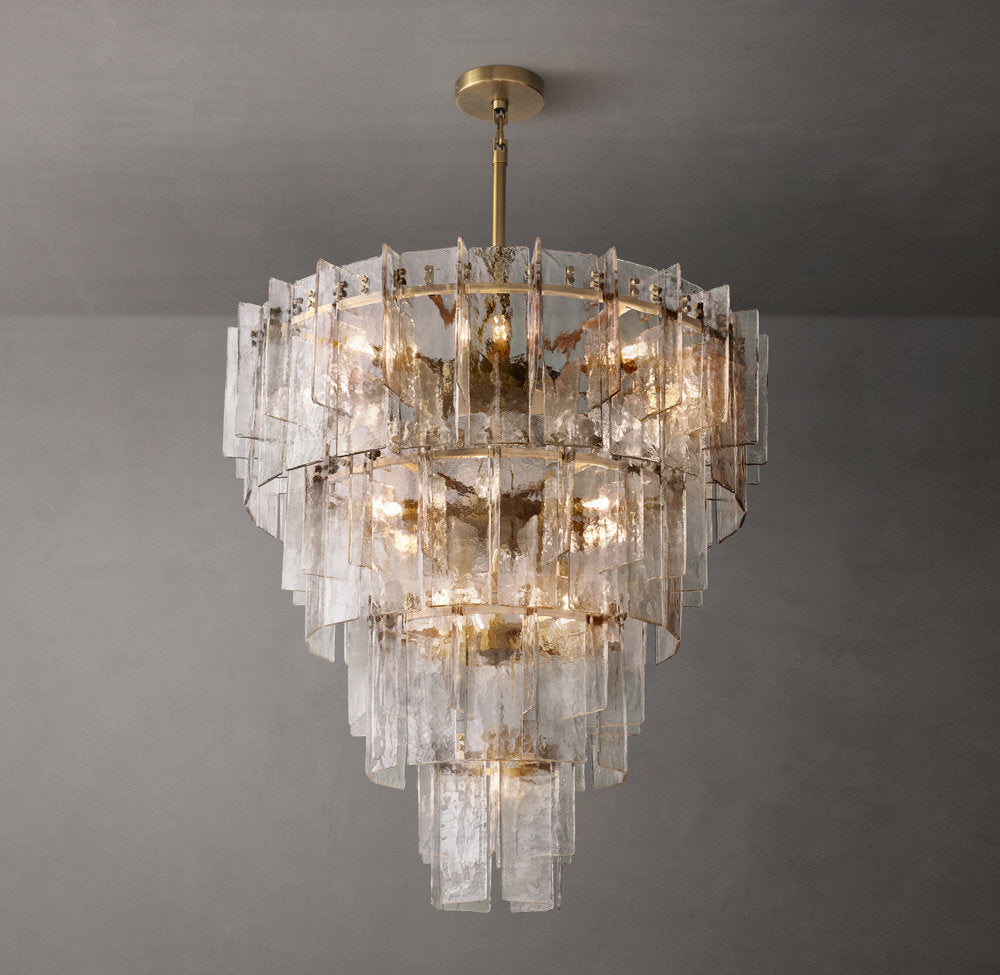 Marcelline Rippled Glass Cascade Chandelier