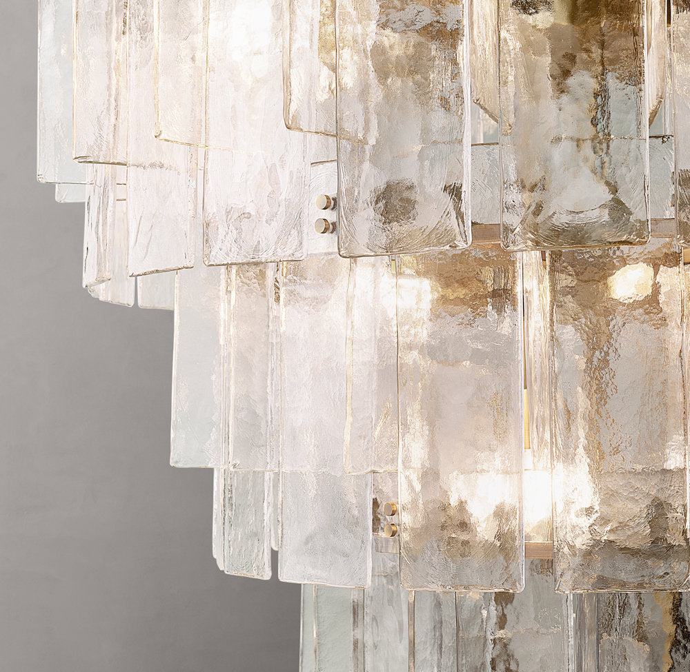 Marcelline Rippled Glass Cascade Chandelier