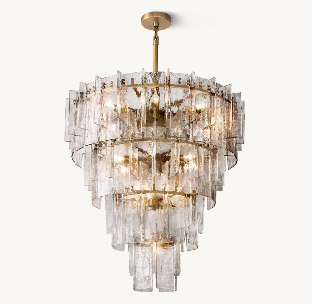 Marcelline Rippled Glass Cascade Chandelier