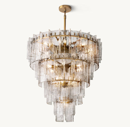 Marcelline Rippled Glass Cascade Chandelier