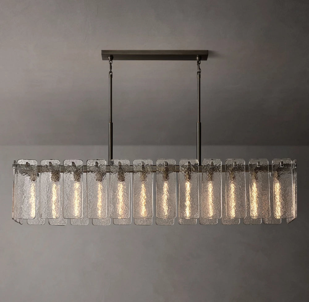 Marielle Rippled Glass Island Chandelier