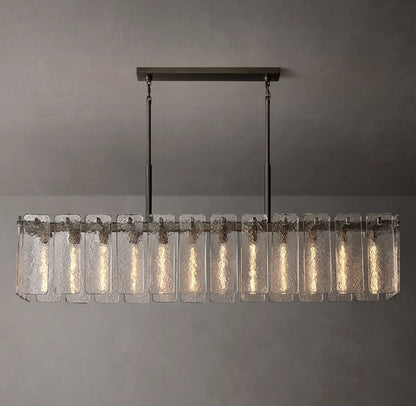 Marielle Rippled Glass Island Chandelier