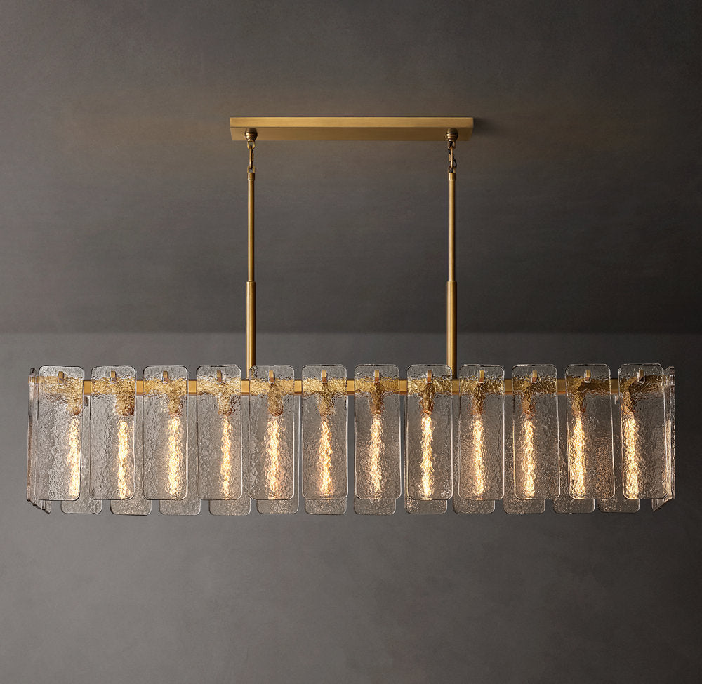 Marielle Rippled Glass Island Chandelier