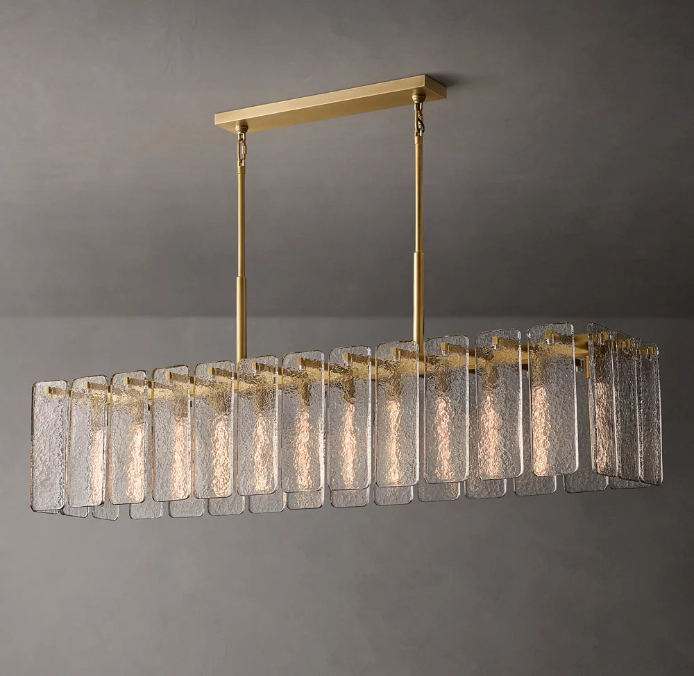Marielle Rippled Glass Island Chandelier