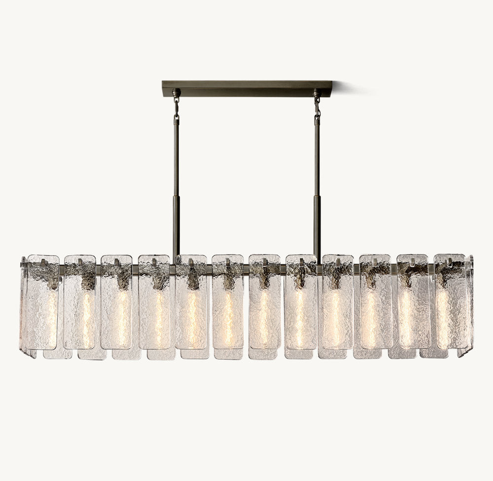 Marielle Rippled Glass Island Chandelier