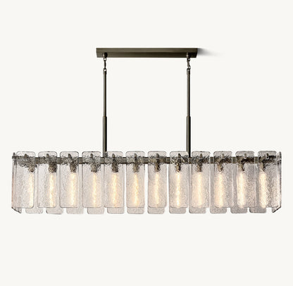 Marielle Rippled Glass Island Chandelier