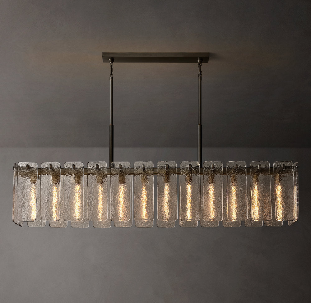 Marielle Rippled Glass Island Chandelier