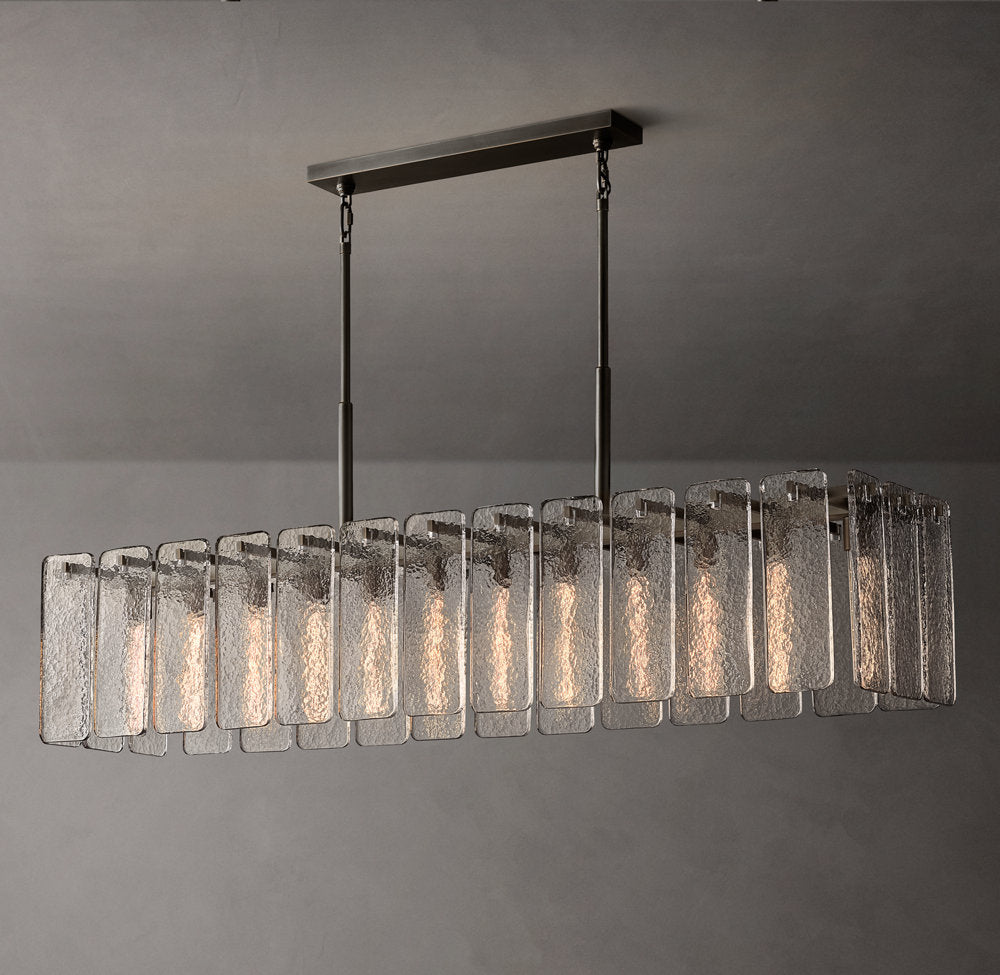 Marielle Rippled Glass Island Chandelier