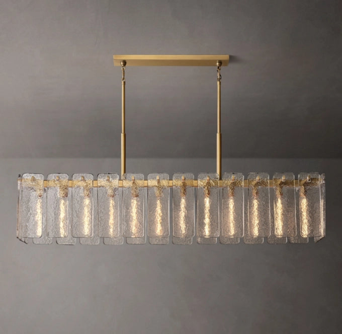 Marielle Rippled Glass Island Chandelier