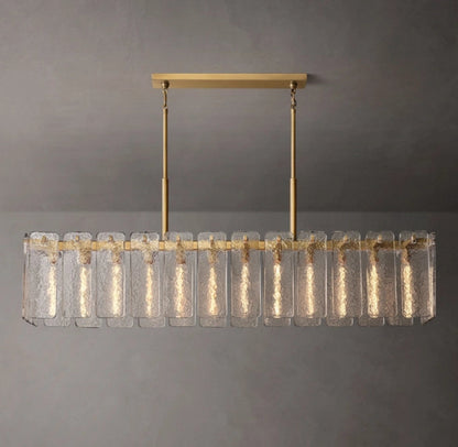 Marielle Rippled Glass Island Chandelier
