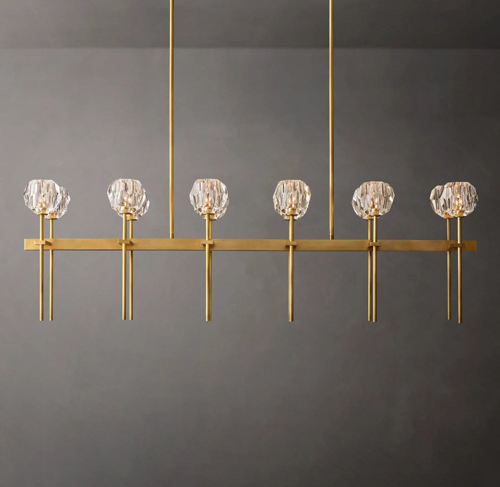 Meridian Twin-Row Crystal Island Chandelier