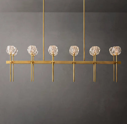 Meridian Twin-Row Crystal Island Chandelier