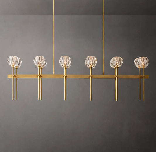Meridian Twin-Row Crystal Island Chandelier